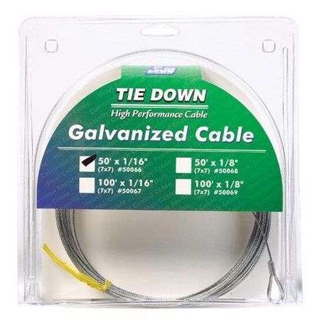 TIE DOWN ENGINEERING Tie Down Eng 50066 Pre-Cut Galvanized Cable  50 ft. 5391628